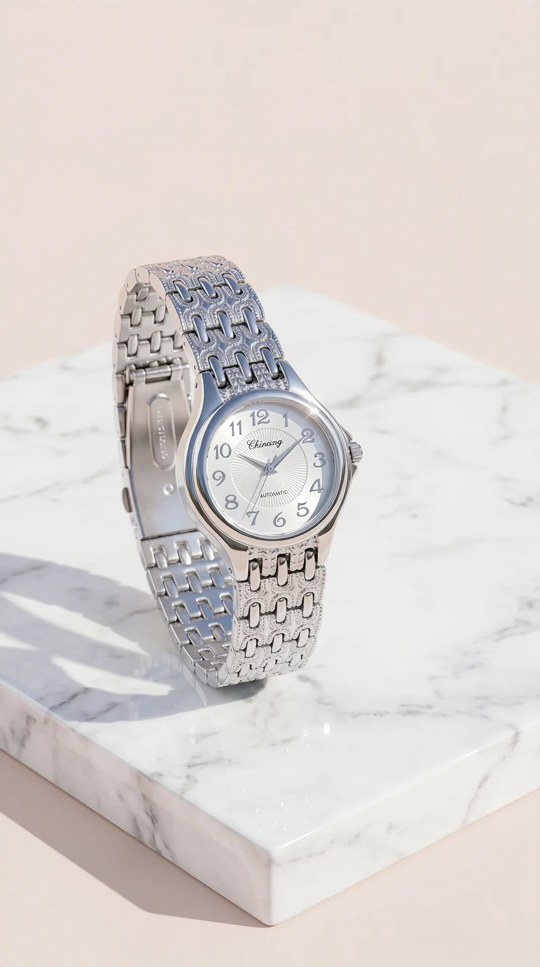 Textured Link Bracelet Watch
