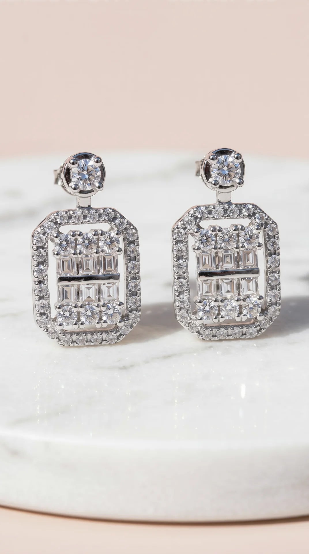 Square Crystal Drop & Dangle Earrings
