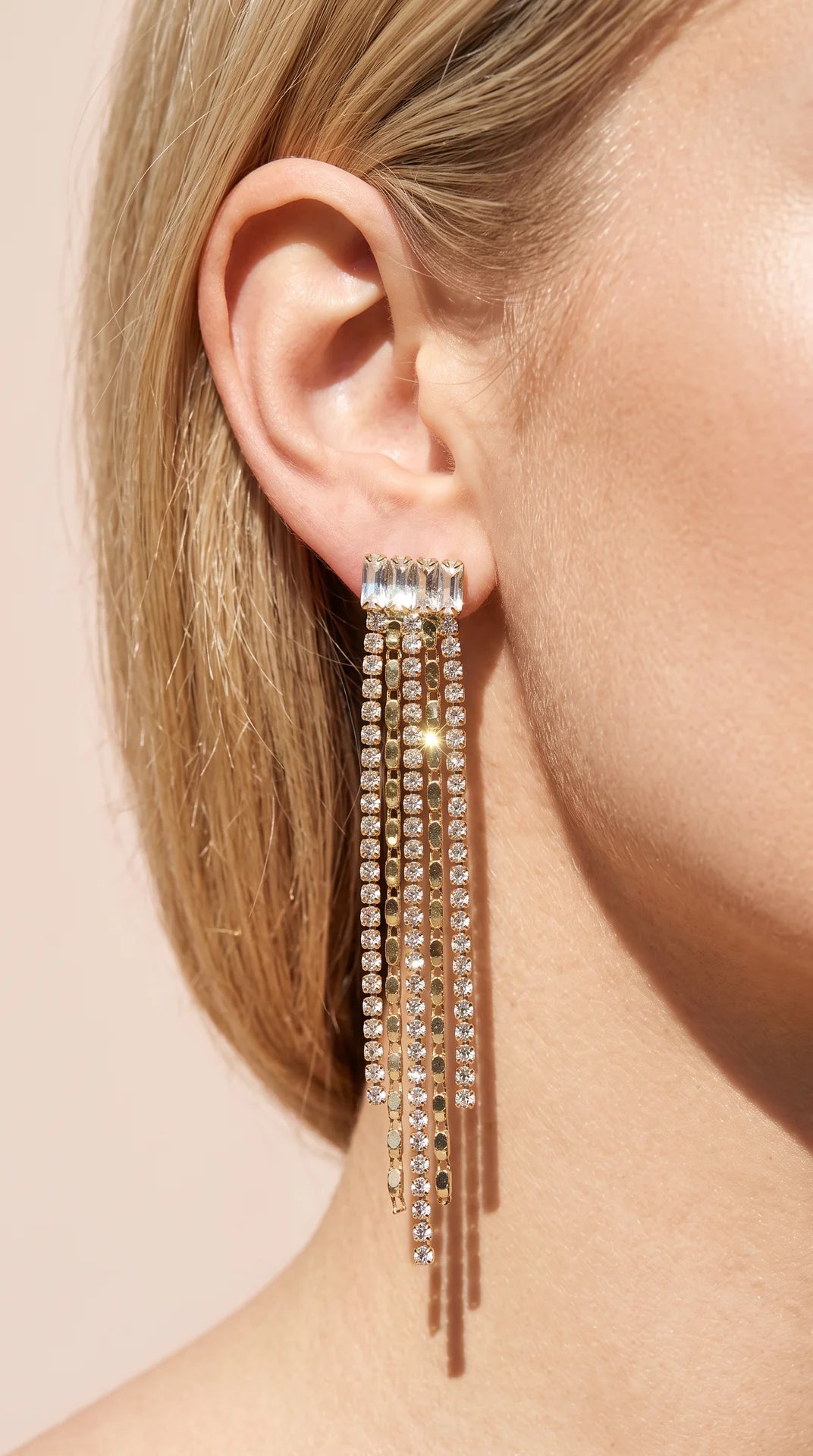 Graduated Crystal Drop & Dangle Statement Earrings