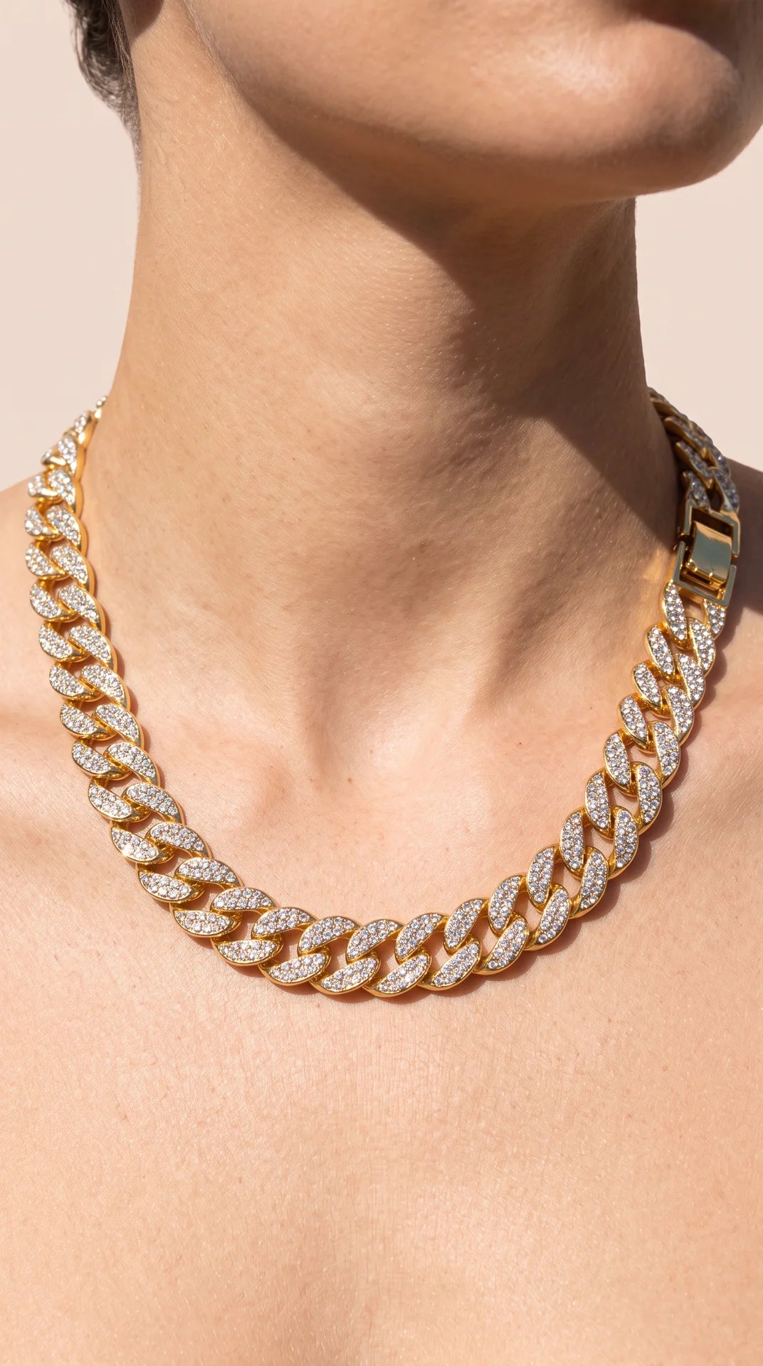 Pavé Cuban Link Curb Chain Necklace