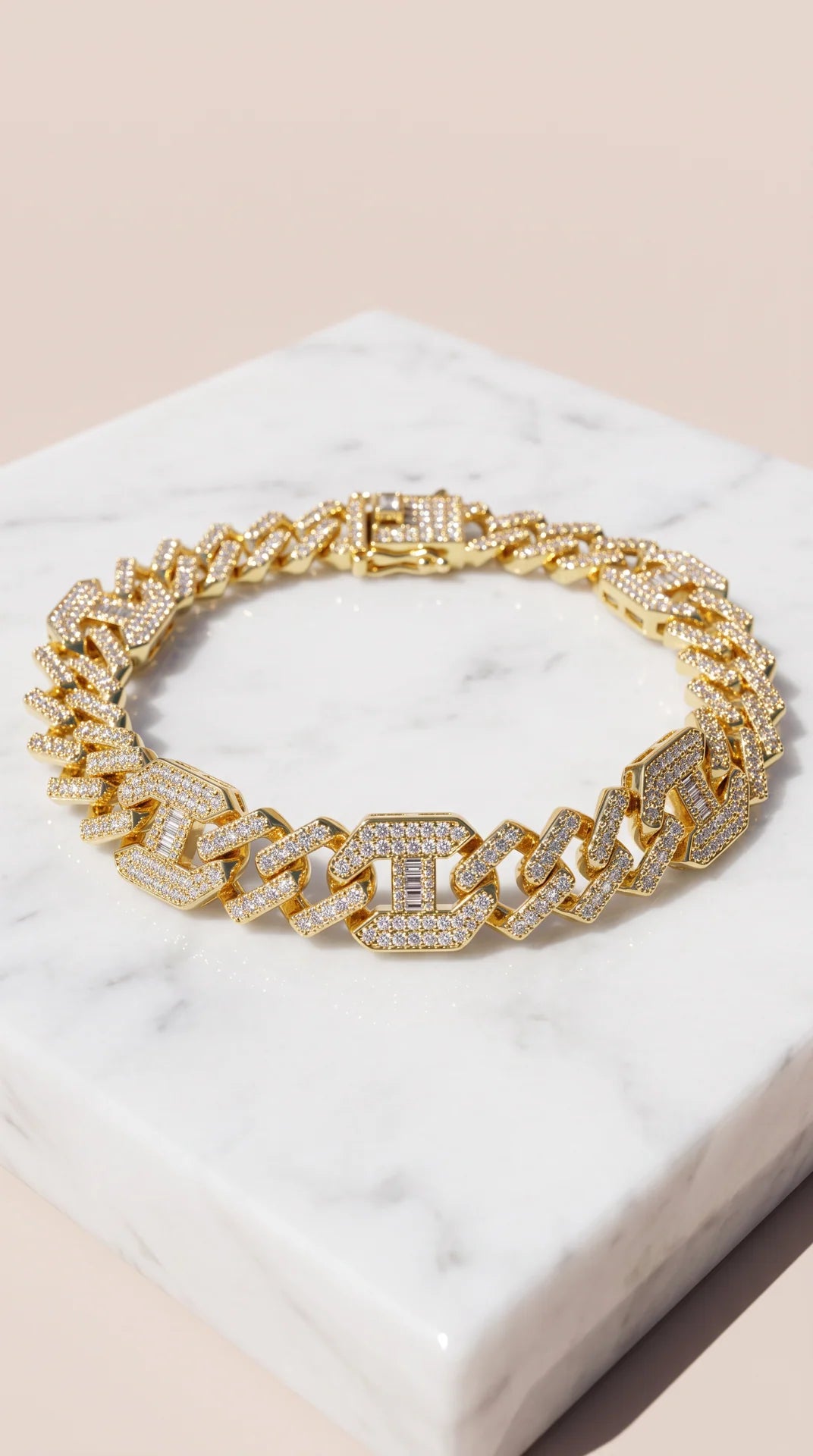 Unisex Crystal Cuban Chain Necklace