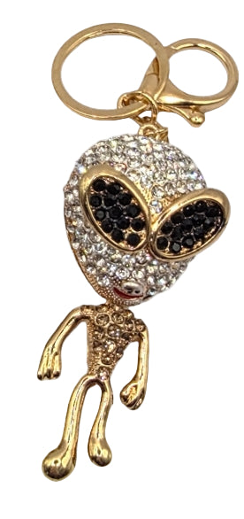 Groovy Alien Crystal Key Ring & Bag Charm