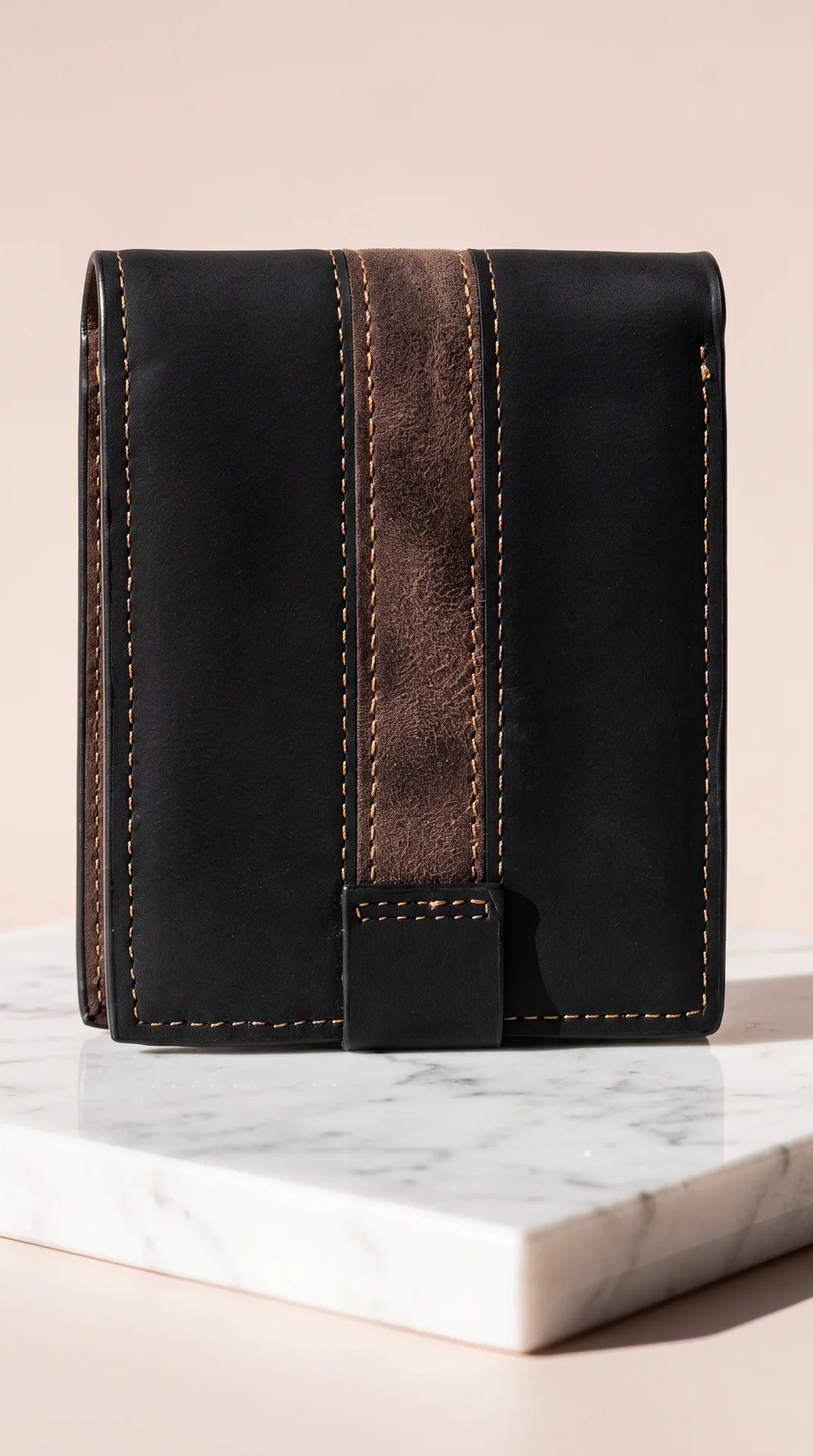 Men's Two-Tone Snap-Closure Leather Bifold Wallet
