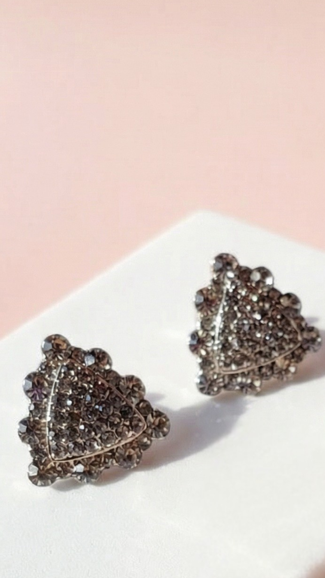 Geometric Crystal Non Pierced Clip On Earrings
