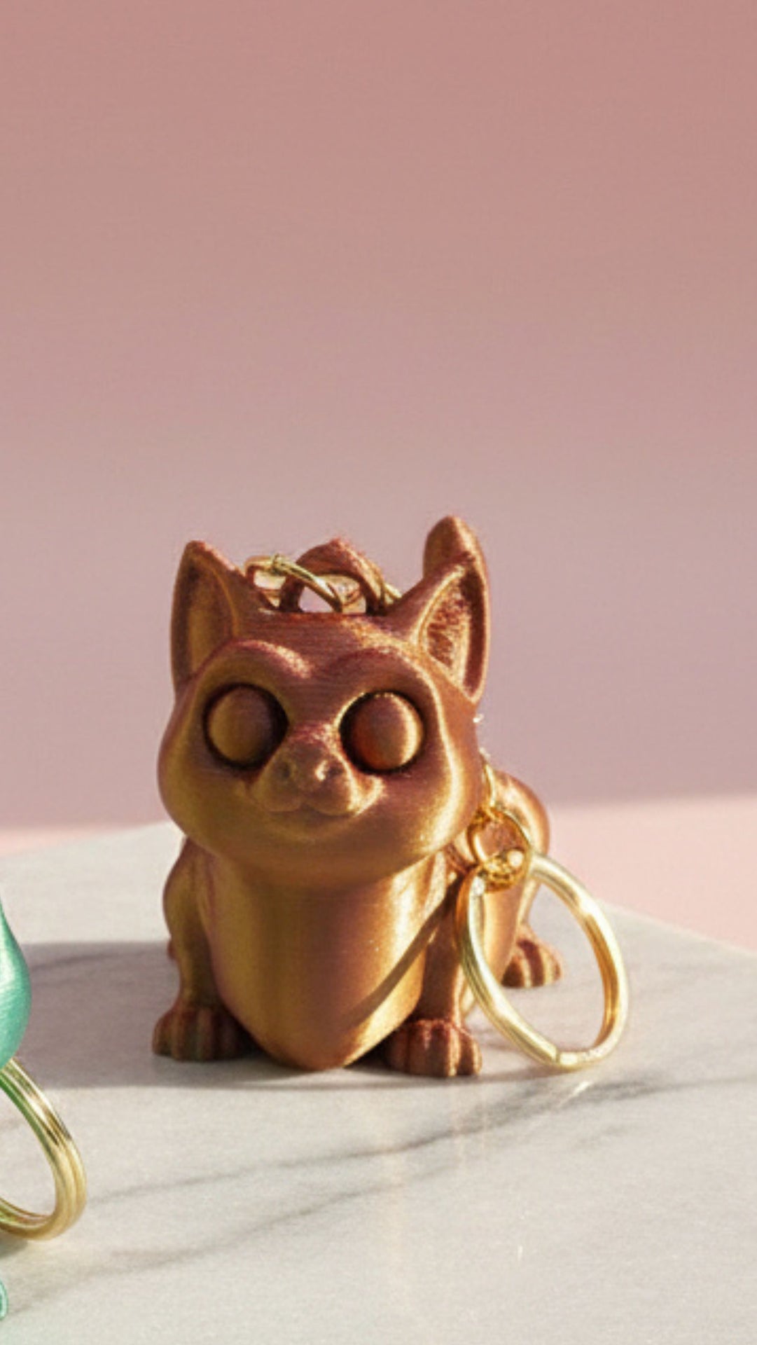 3D Printed Articulated Fantasy Cat : Bioplastic Fidget Key Ring