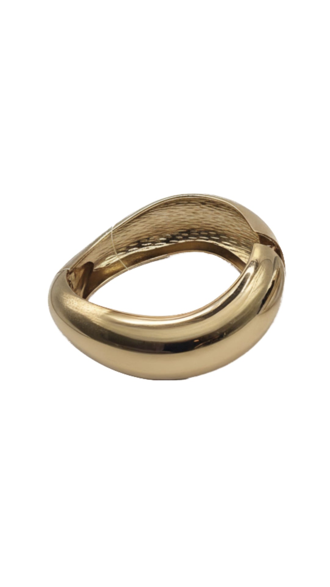 Mirror Finish Curved Hinged Bangle Cuff