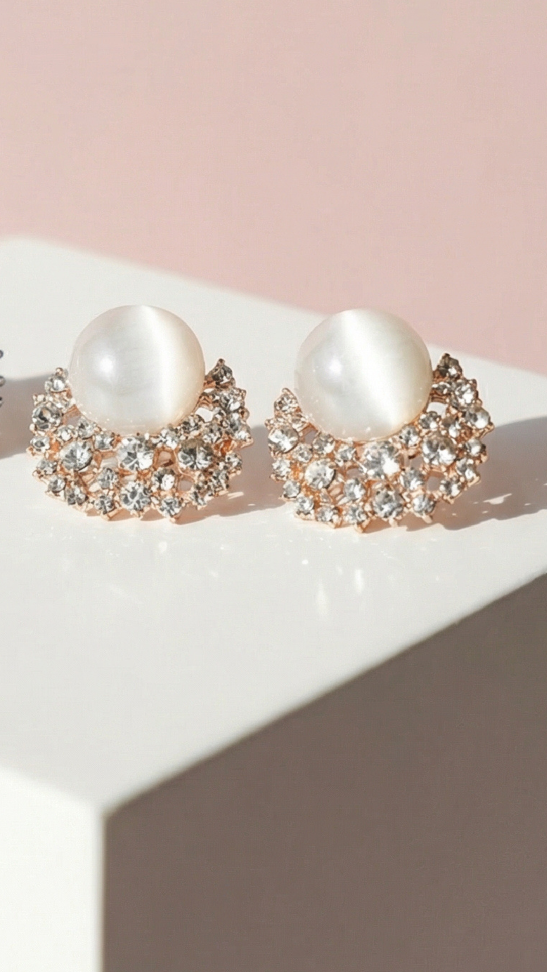 Curved Crystal Non Pierced Clip On Earrings