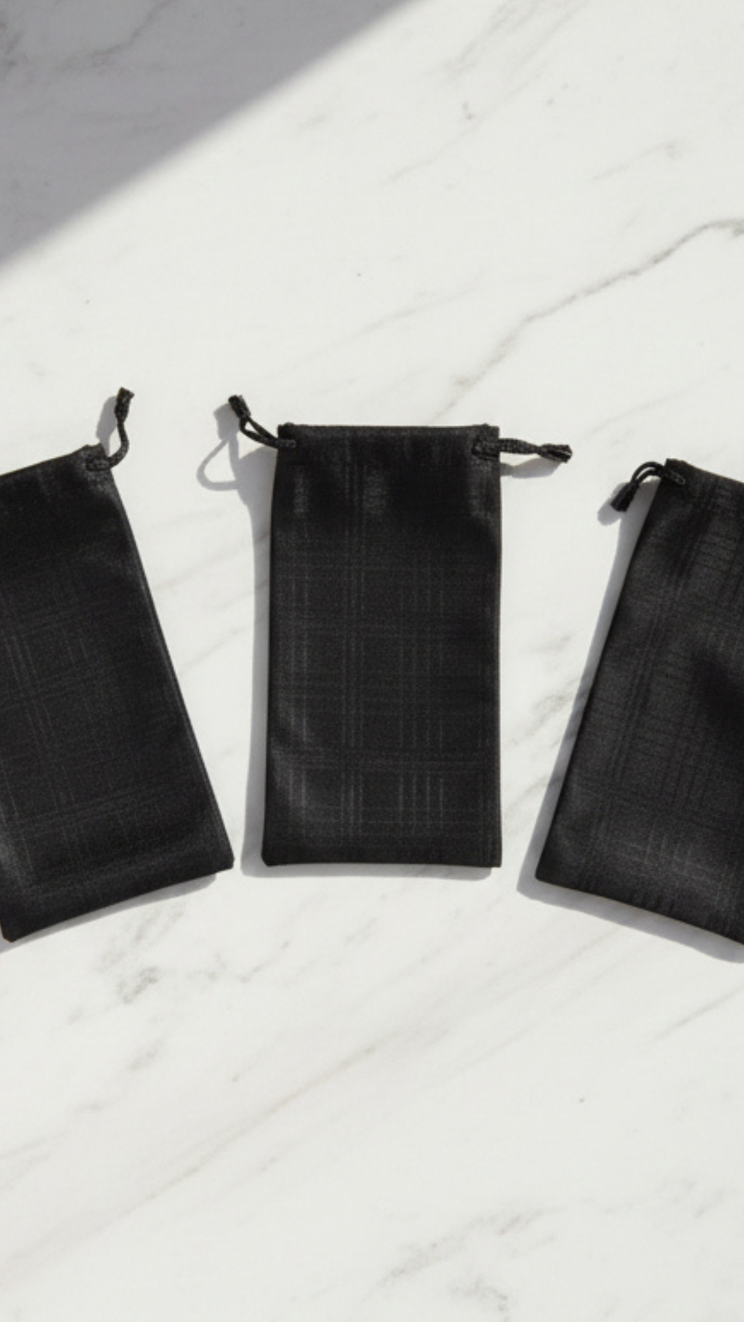 Black Drawstring Sunglasses Protector Bag