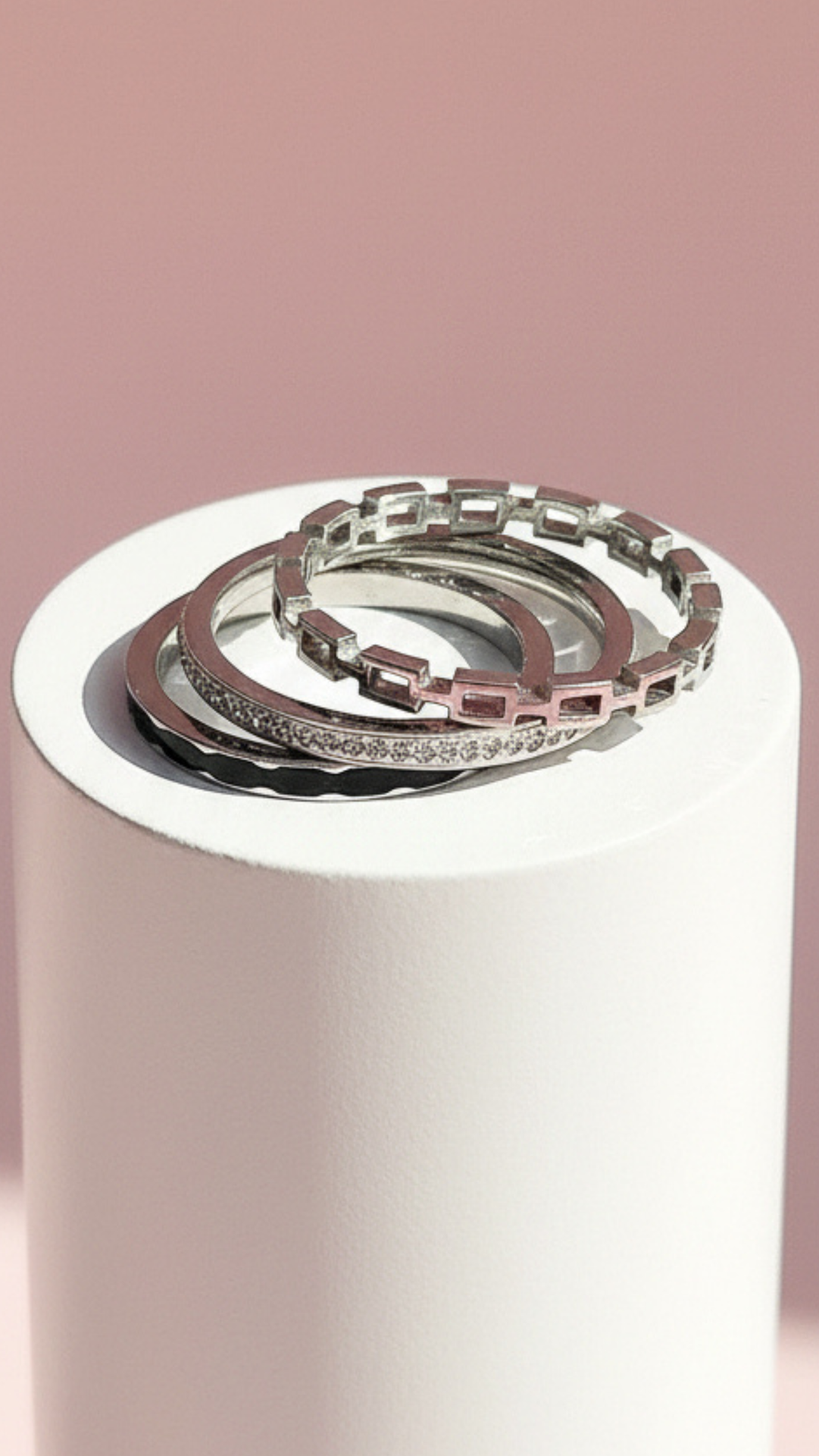 Pack Of 24 Gold Plated Black Crystal Stacking Rings