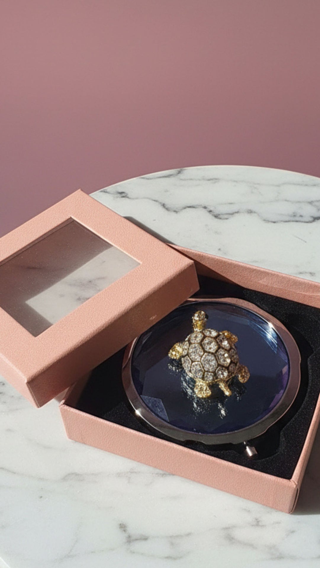 Turtle Compact Mirror With Gift Box