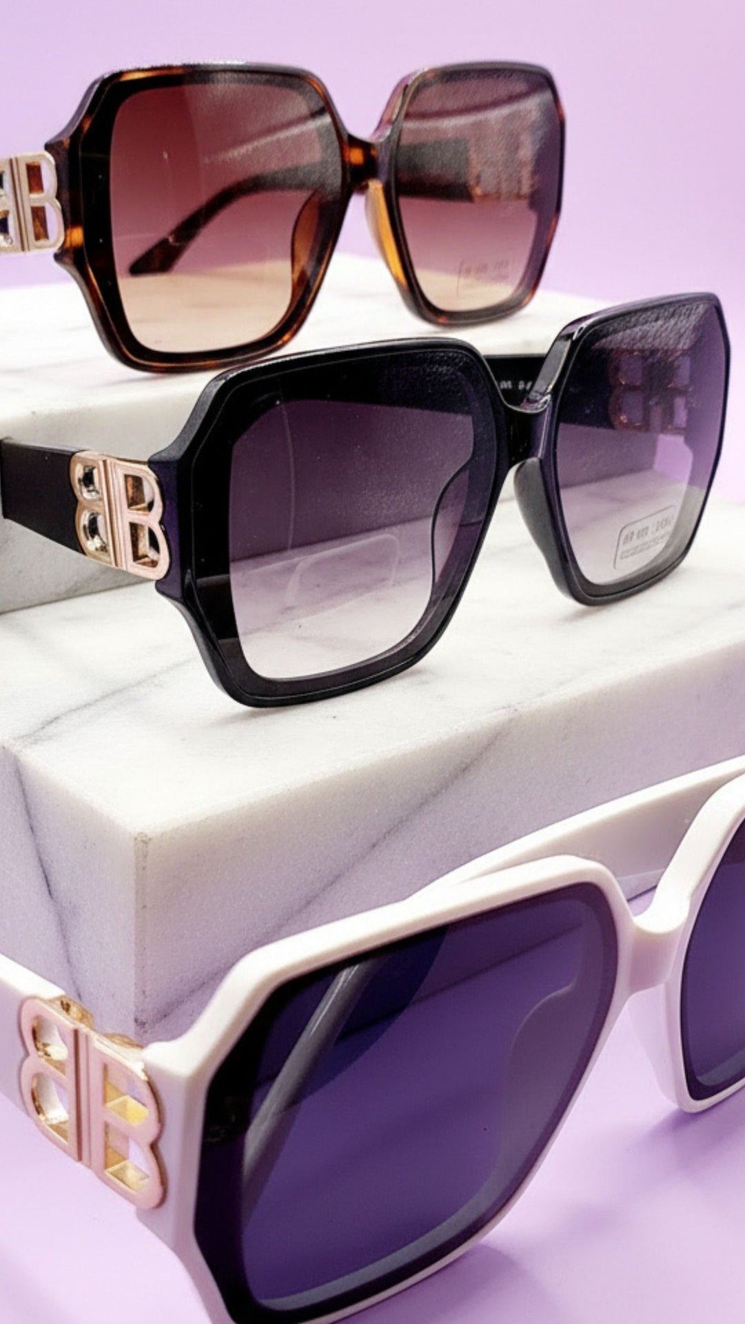 Oversized Square Frame BB Sunglasses Box of 20