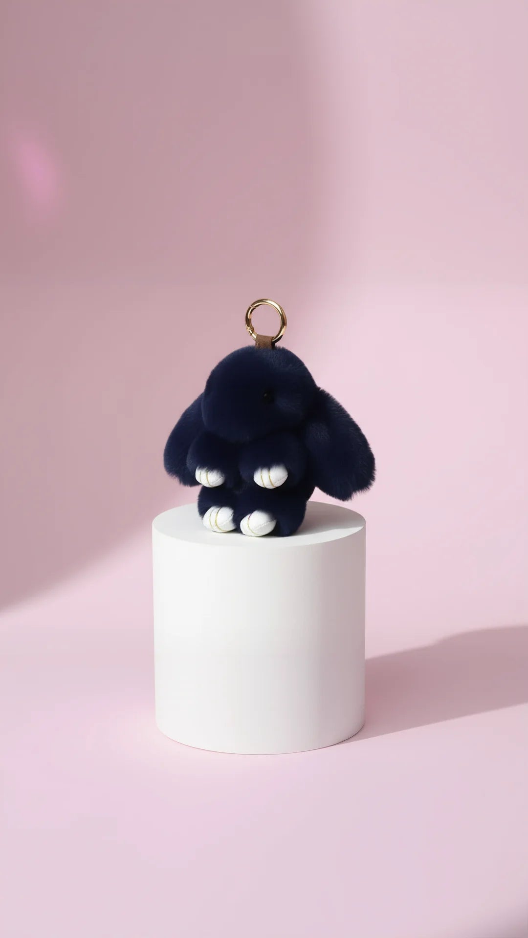 Mini Plush Fluffy Bunny Rabbit Key Ring & Bag Charm