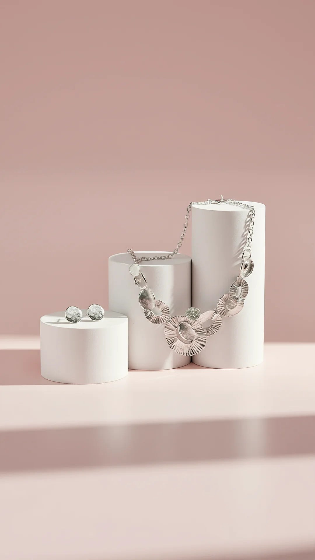 Abstract Oval Necklace & Earrings Set