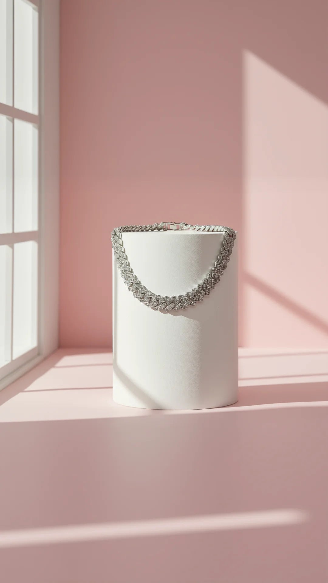 Magnum XL Stainless Steel Crystal Link Chain Necklace