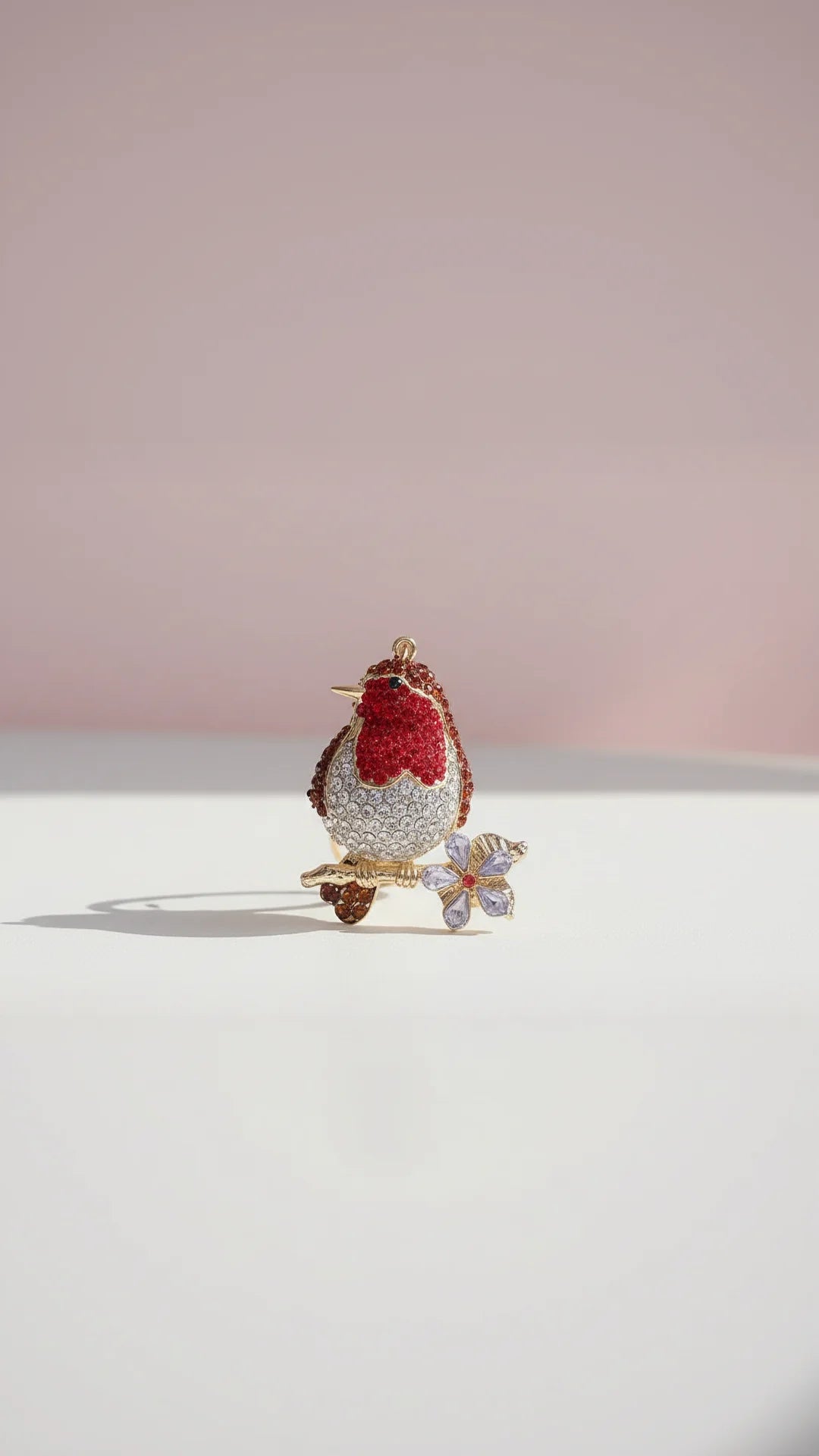 Robin Festive Crystal Key Ring & Bag Charm