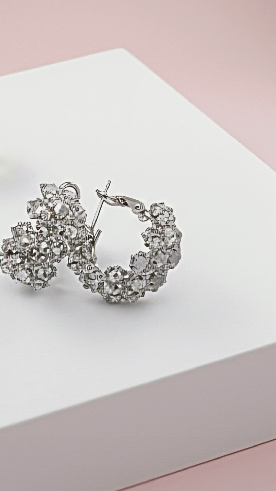 Crystal Round Huggie Stud Earrings