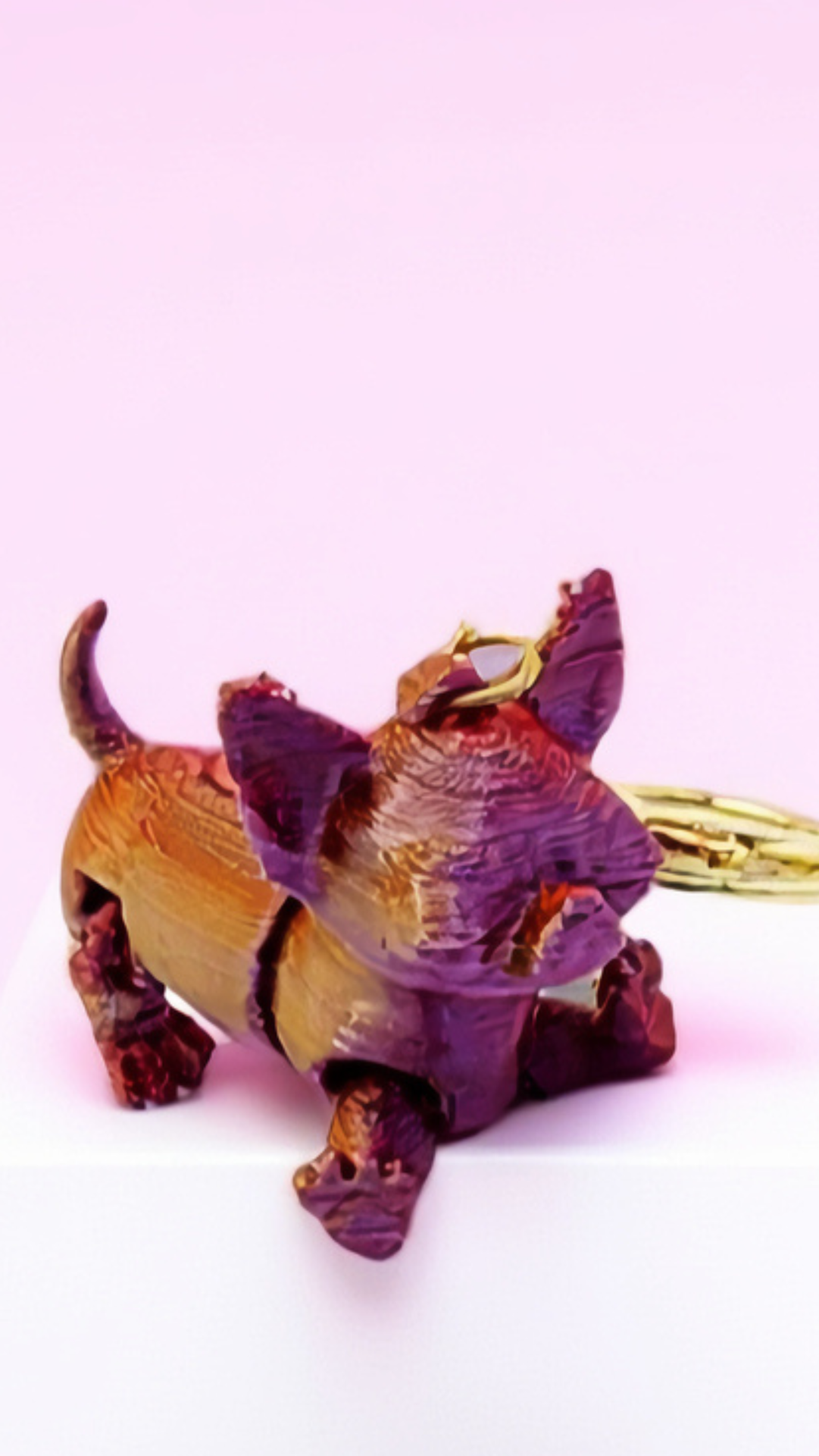 3D Printed Fantasy Chihuahua Dog: Bioplastic Fidget Key Ring