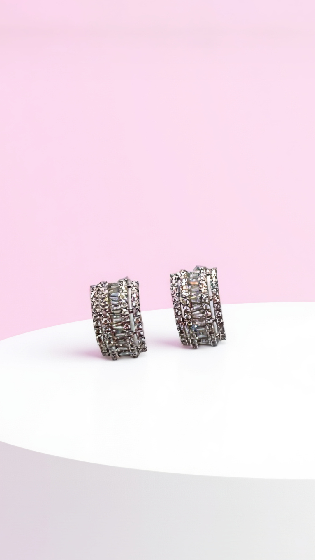 Curved Crystal Stud Earrings