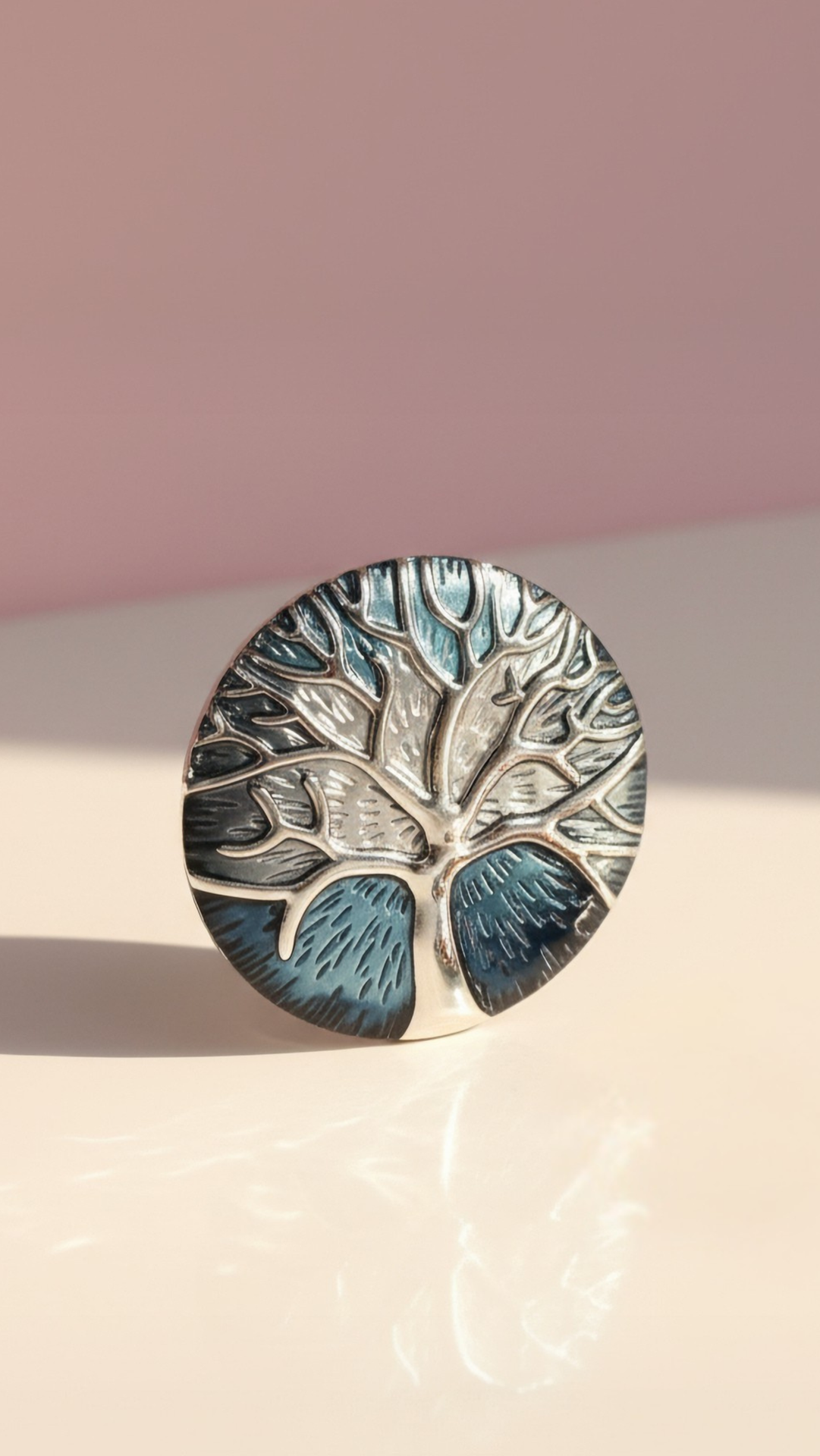 Tree Of Life Silver Stem Magnetic Brooch