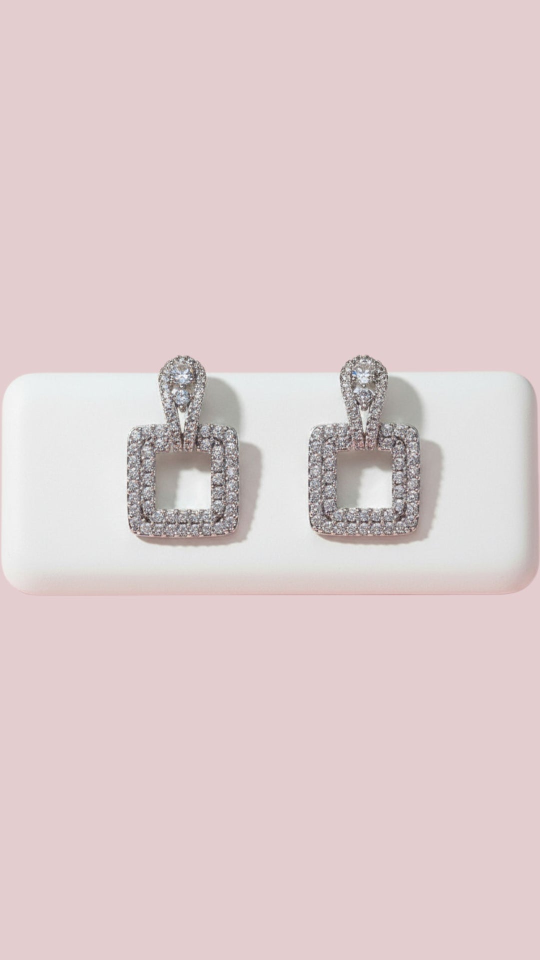 Square Drop & Dangle Micro Pavé Crystal Earrings