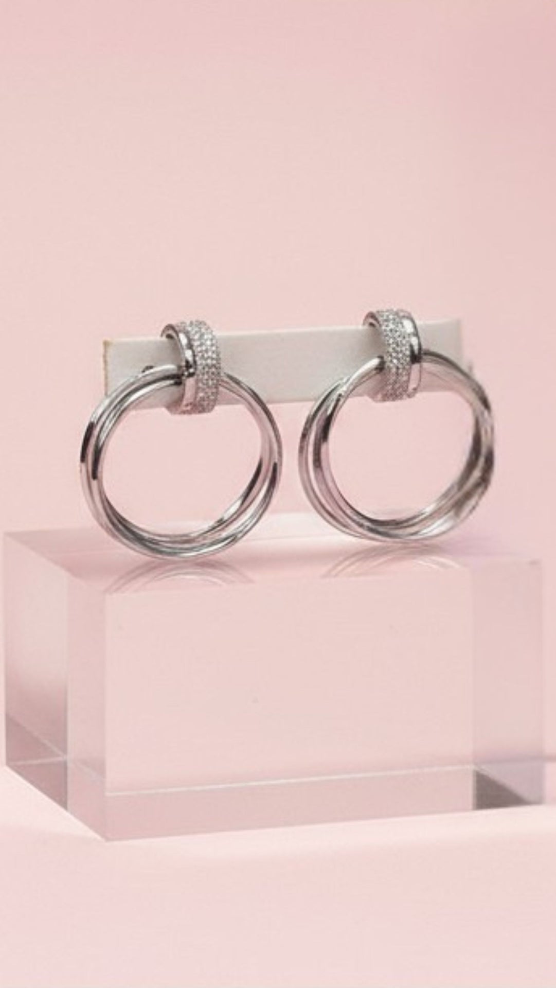 Crystal Multi Link Hoop Earrings