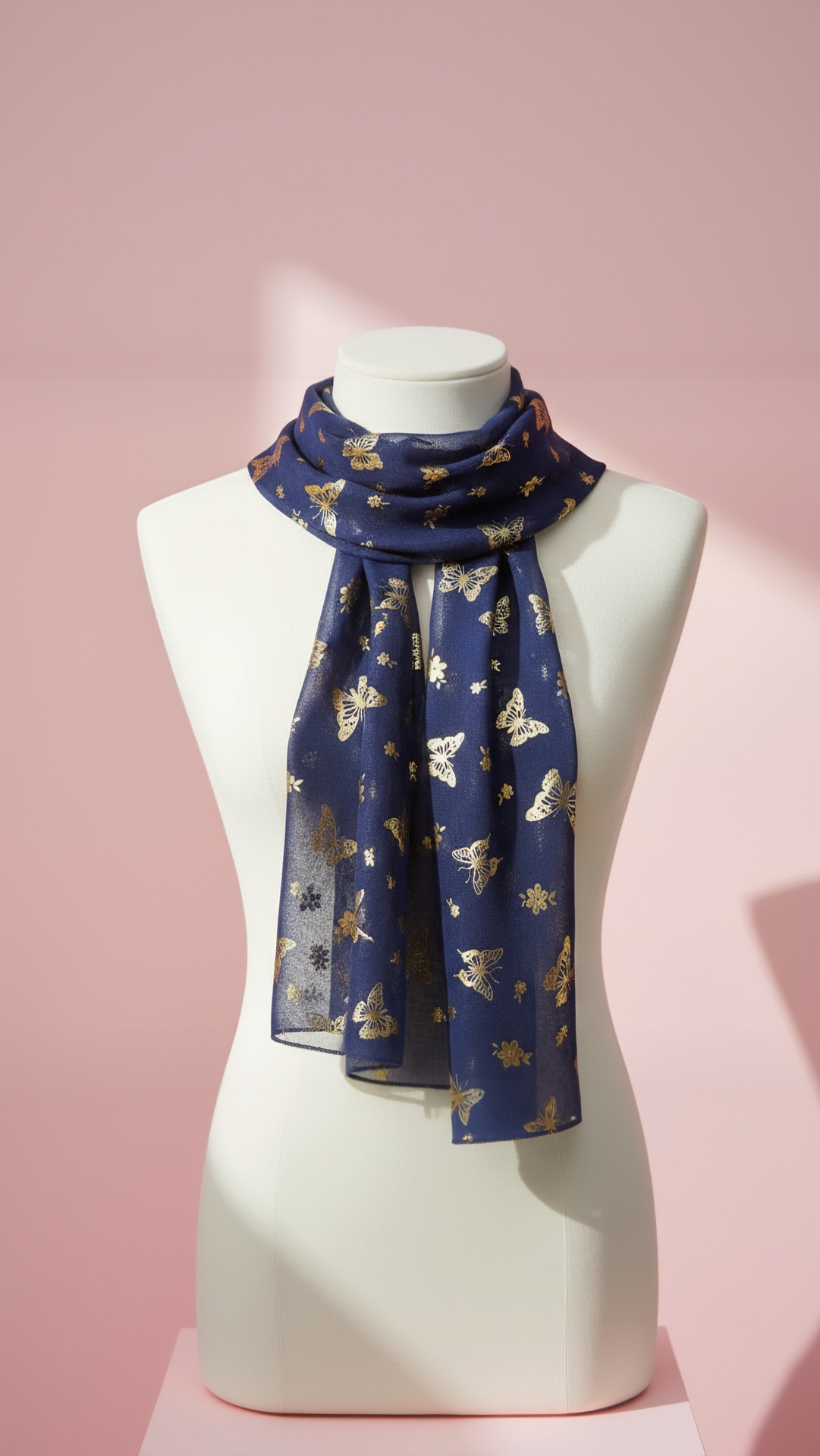 Butterfly Shimmer Gold Foil Scarf Pack of 12