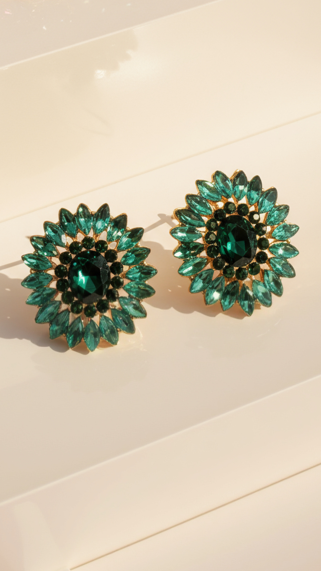 Jeweled Crystal Stud Earrings