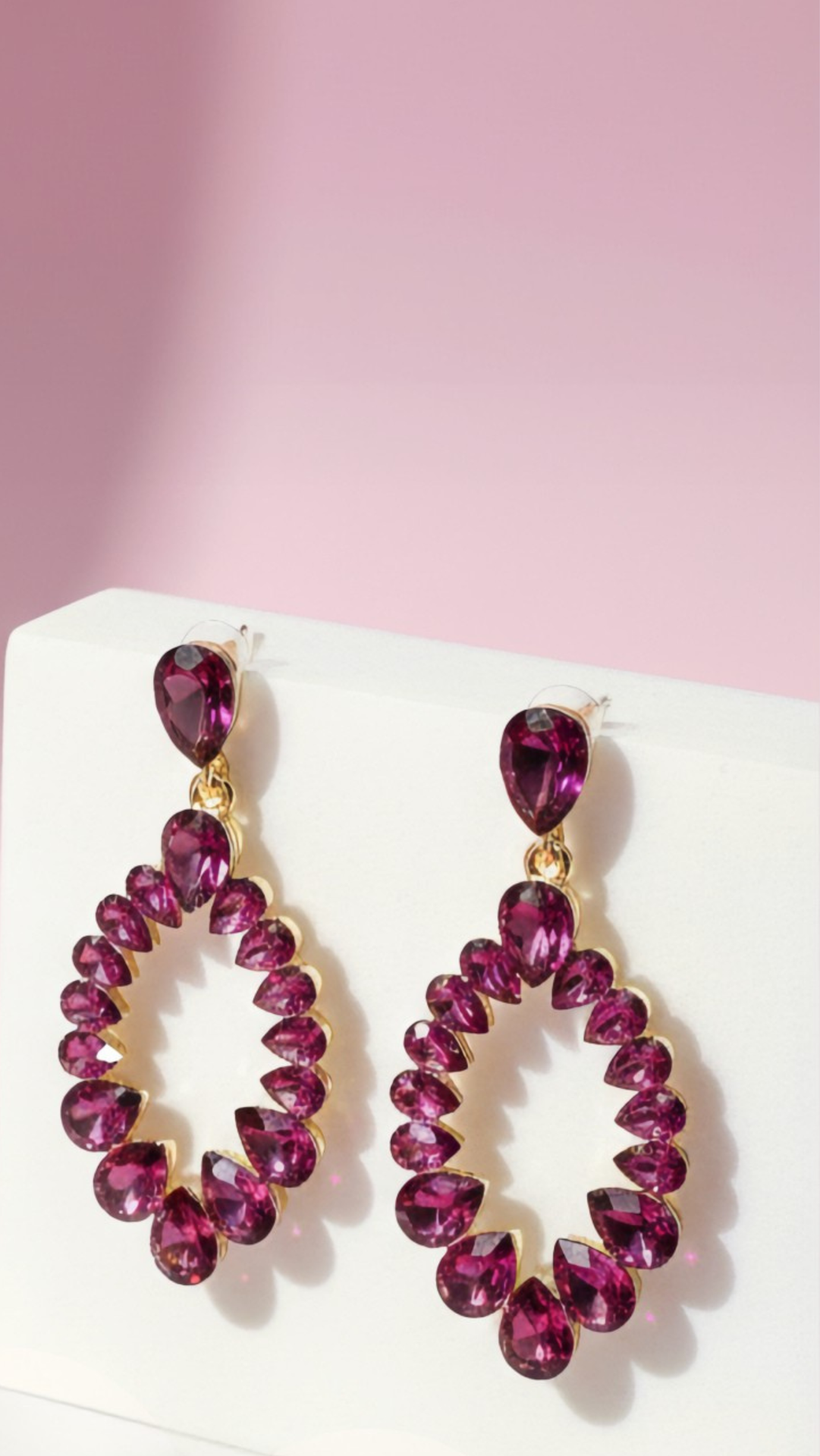 Oval Cut Crystal Drop & Dangle Earrings