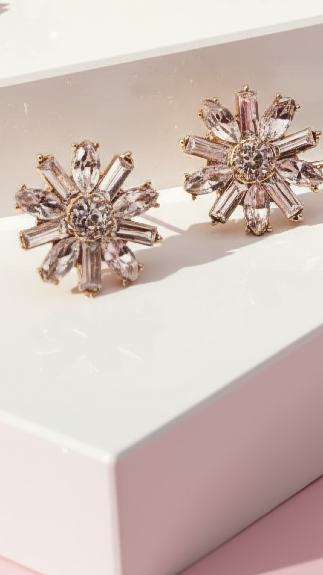 Flower Cluster Crystal Stud Earrings