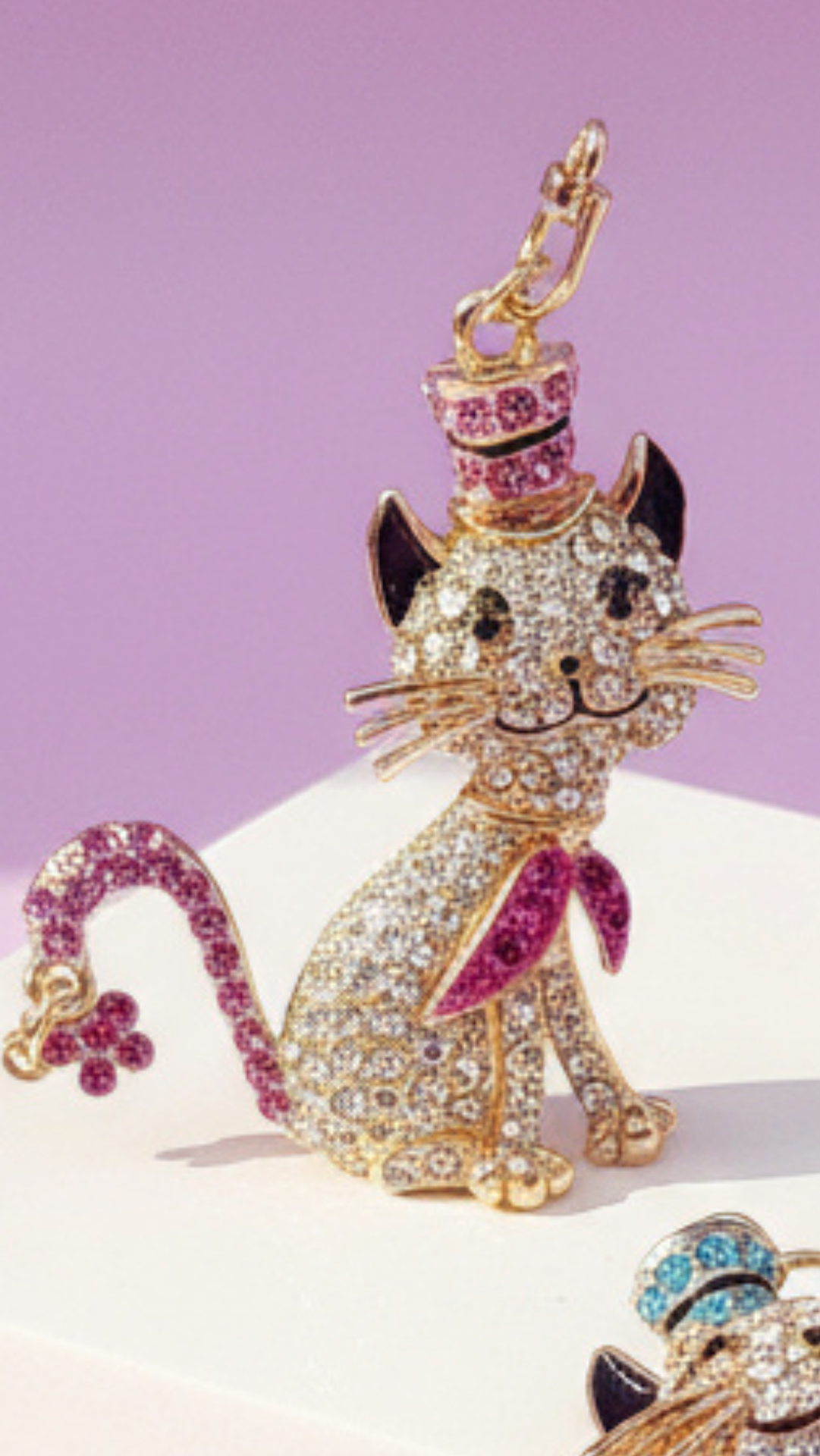 Cat With Top Hat Key Ring & Bag Charm