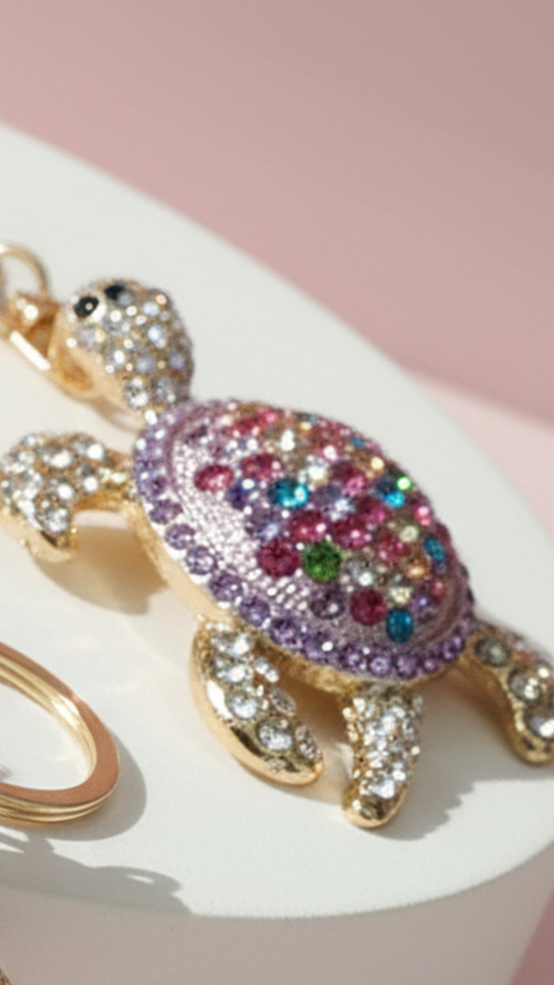 Tortoise Crystal Key Ring & Bag Charm