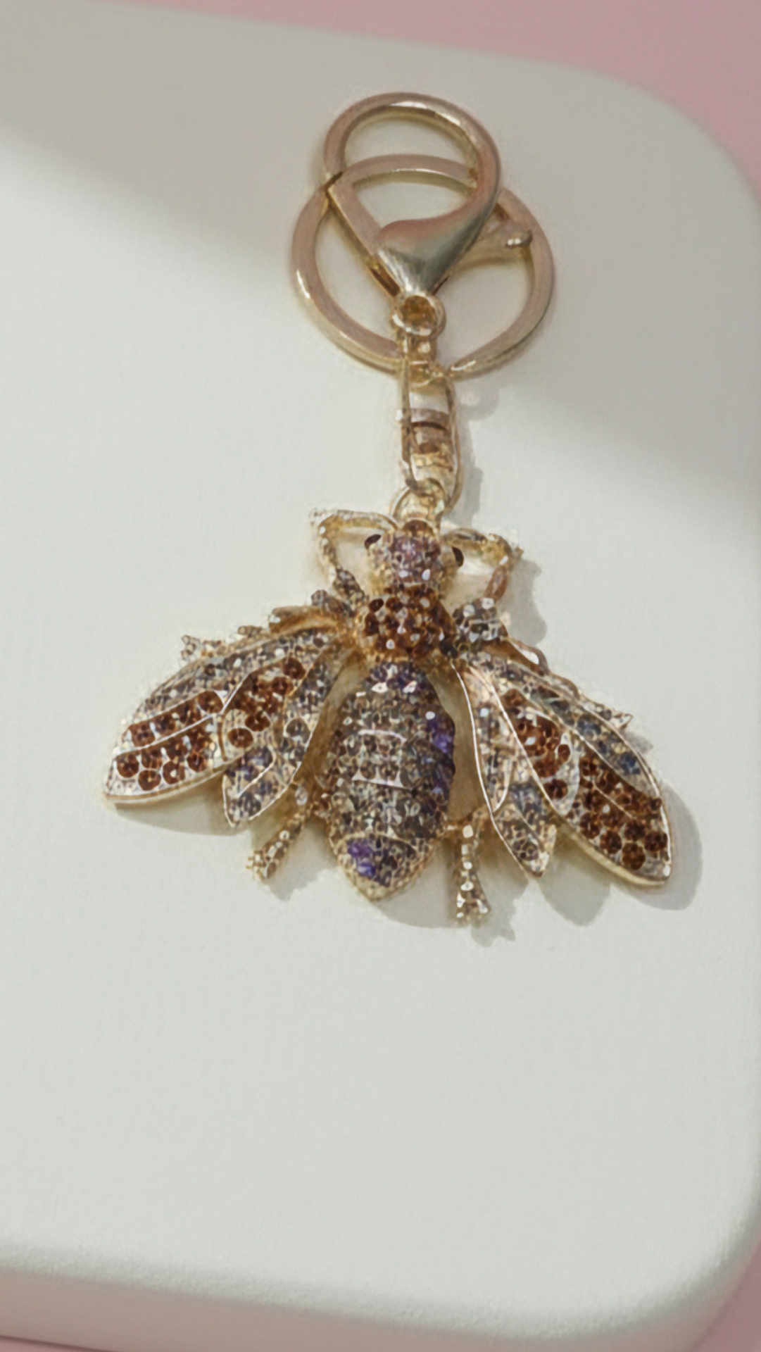 Wasp Crystal Key Ring & Bag Charm