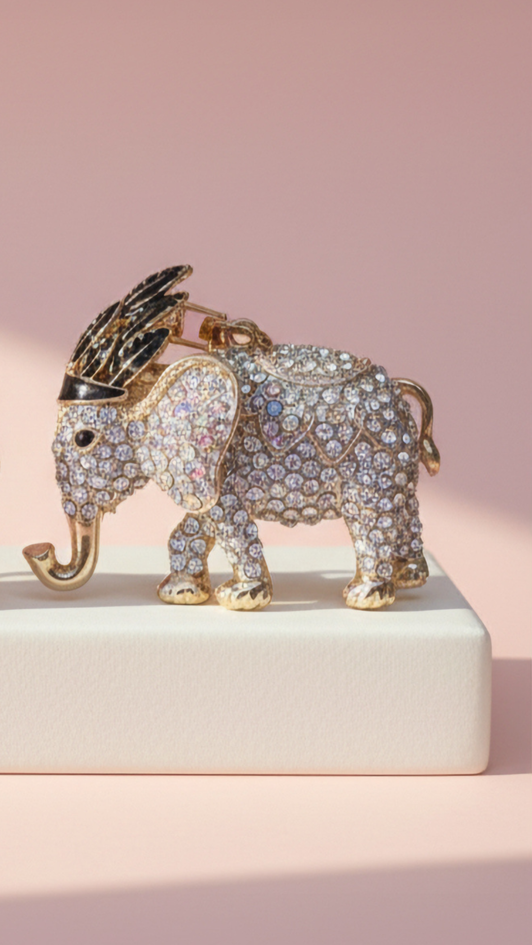 Tribal Elephant Crystal Key Ring & Bag Charm