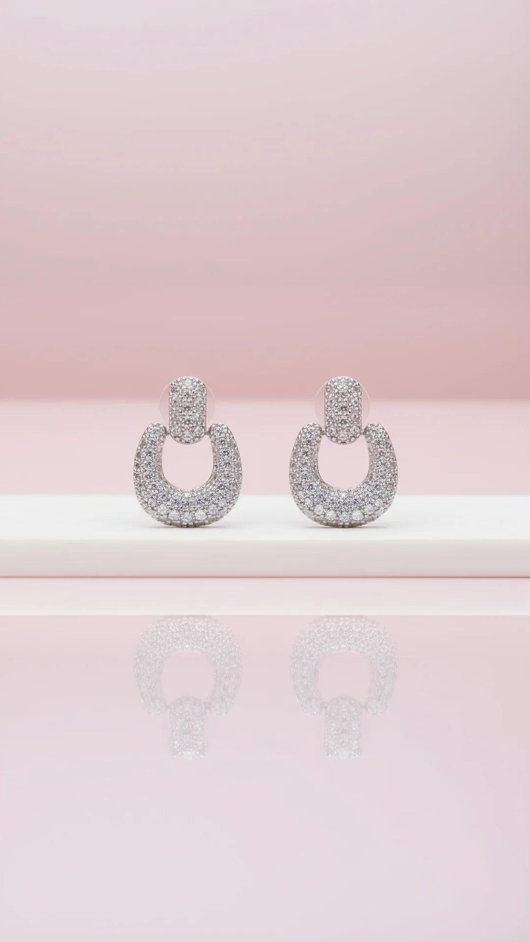 U Shaped Crystal Drop & Dangle Earrings