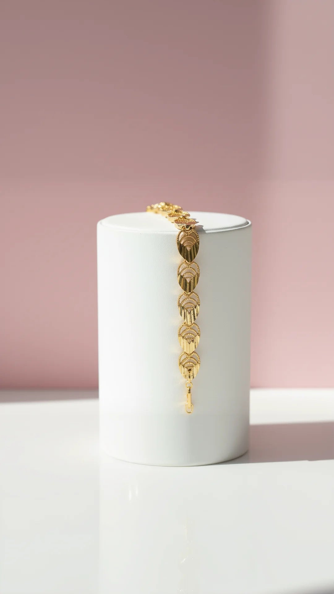 Waterproof 24k Gold Plated Damascus Link Bracelet
