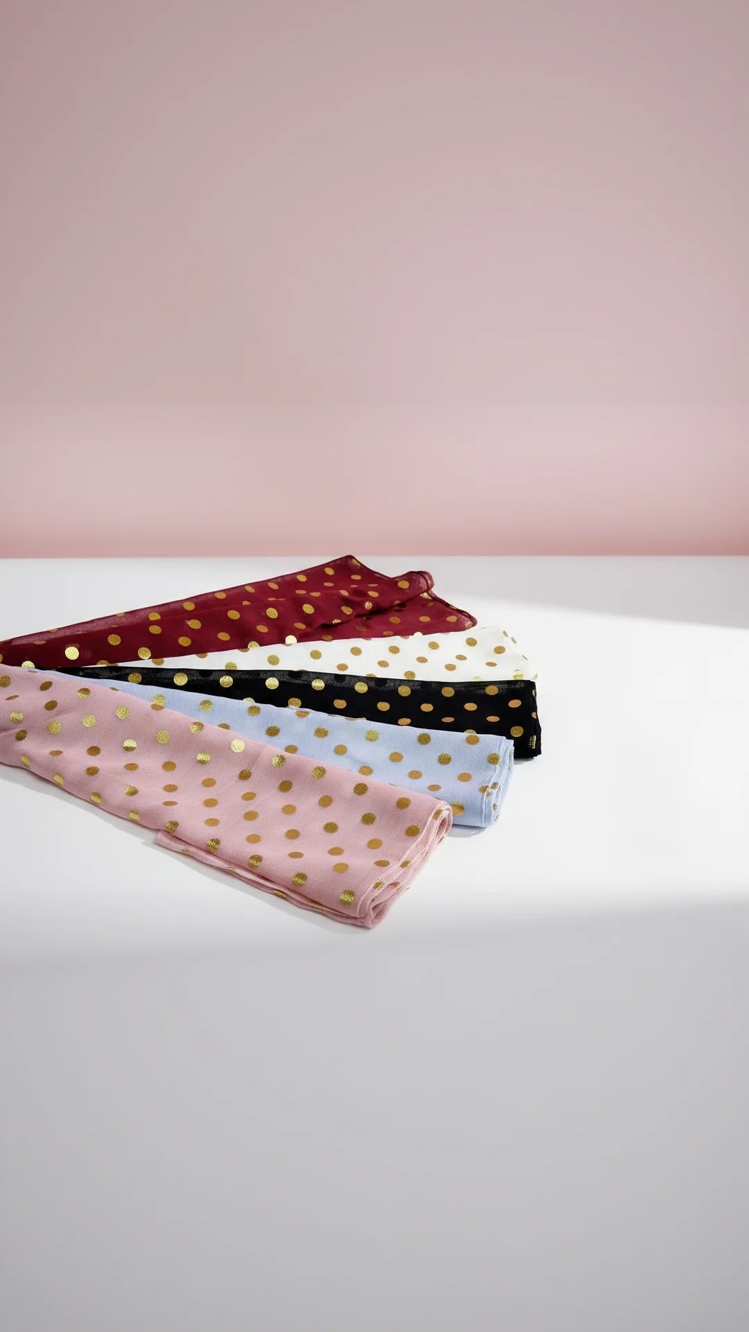 Polka Dot Shimmer Gold Foil Scarf Pack of 12