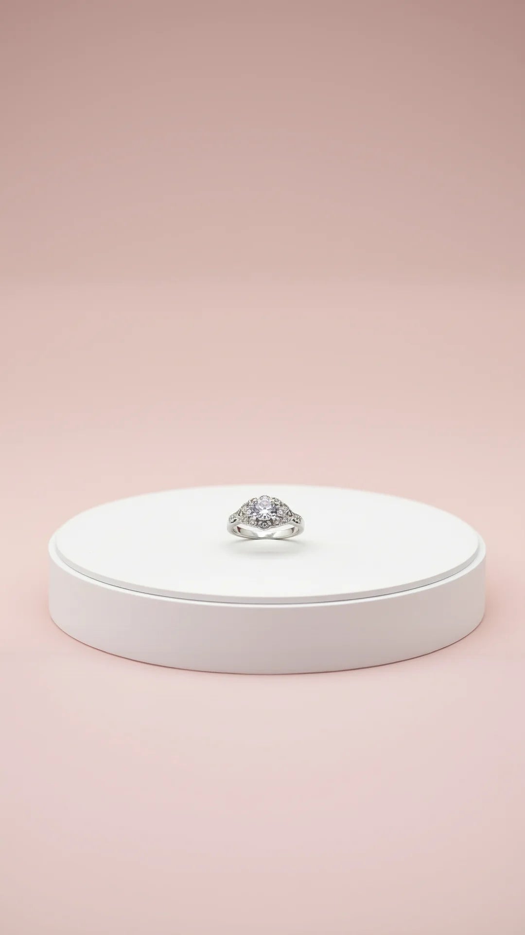 Silver Cluster Crystal Ring Silver Box set of 12