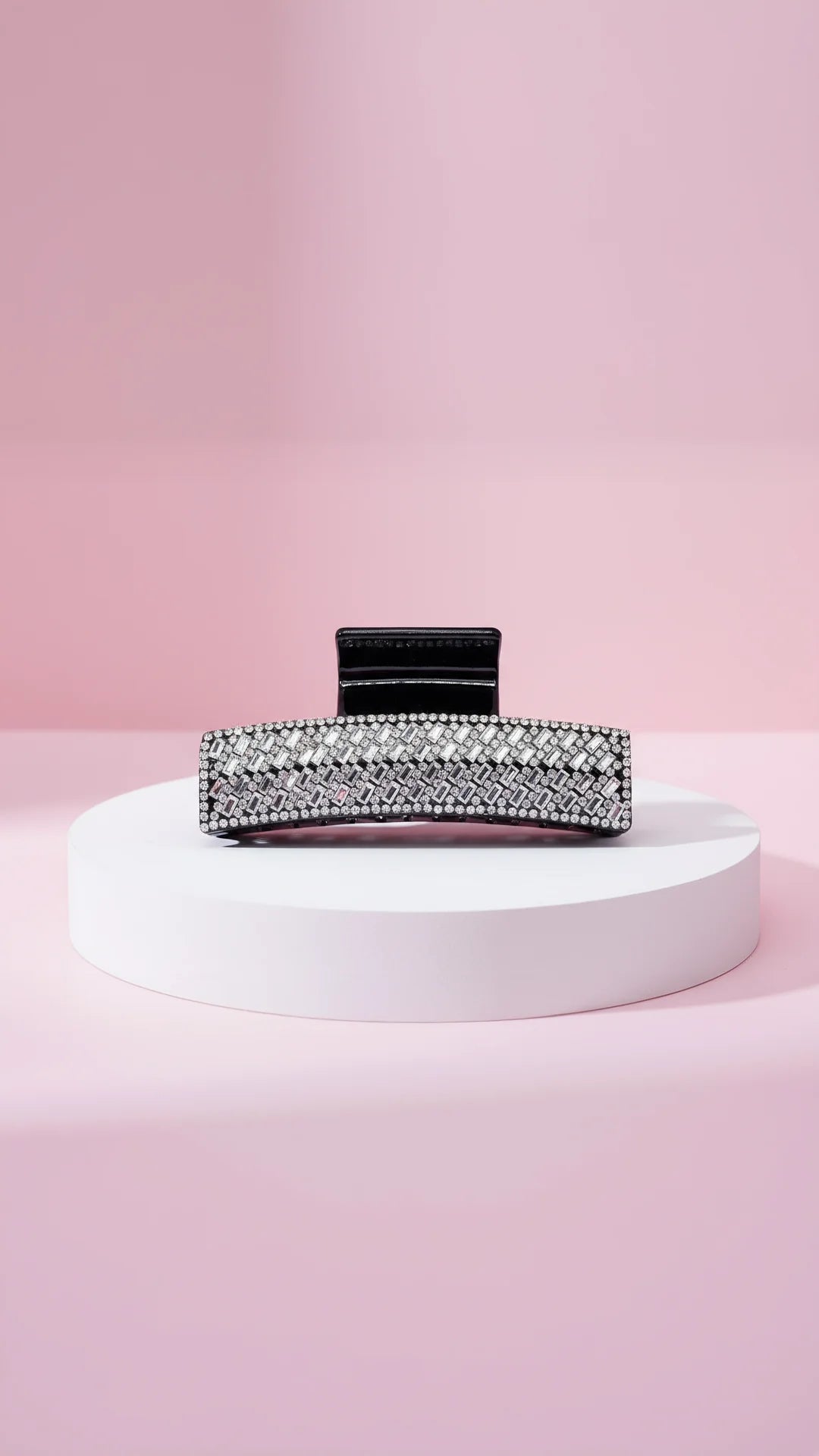 Mirrored Crystal Oblong Hair Clamps Pack of 12