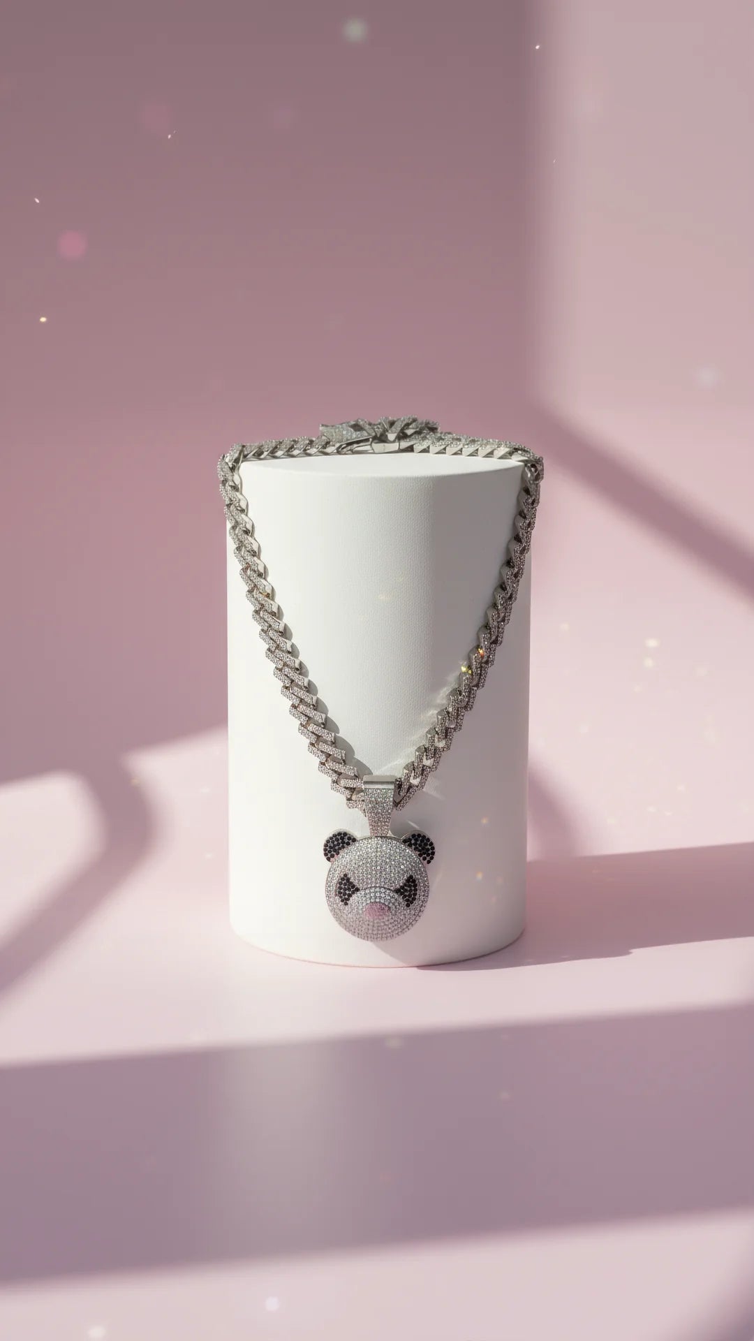 Waterproof Stainless Steel Crystal Panda Animal Chain