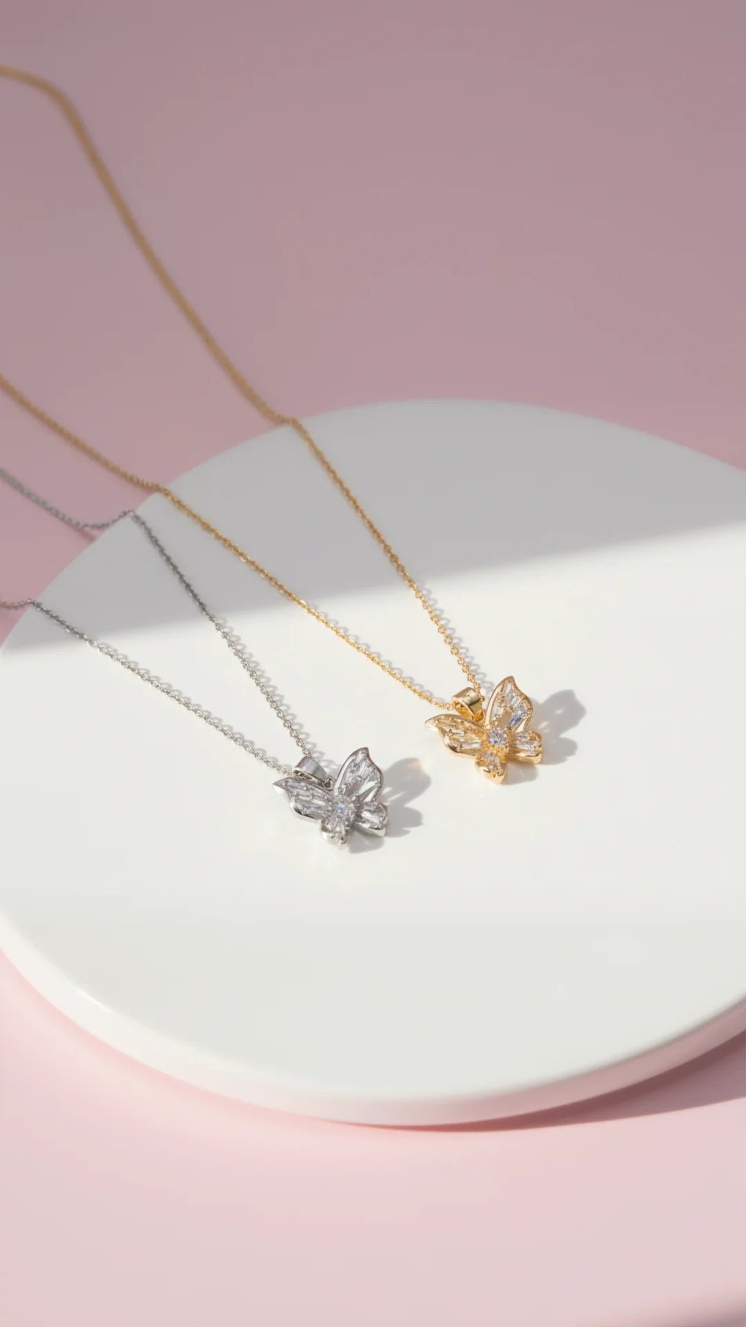 Butterfly Crystal Pendant Necklace