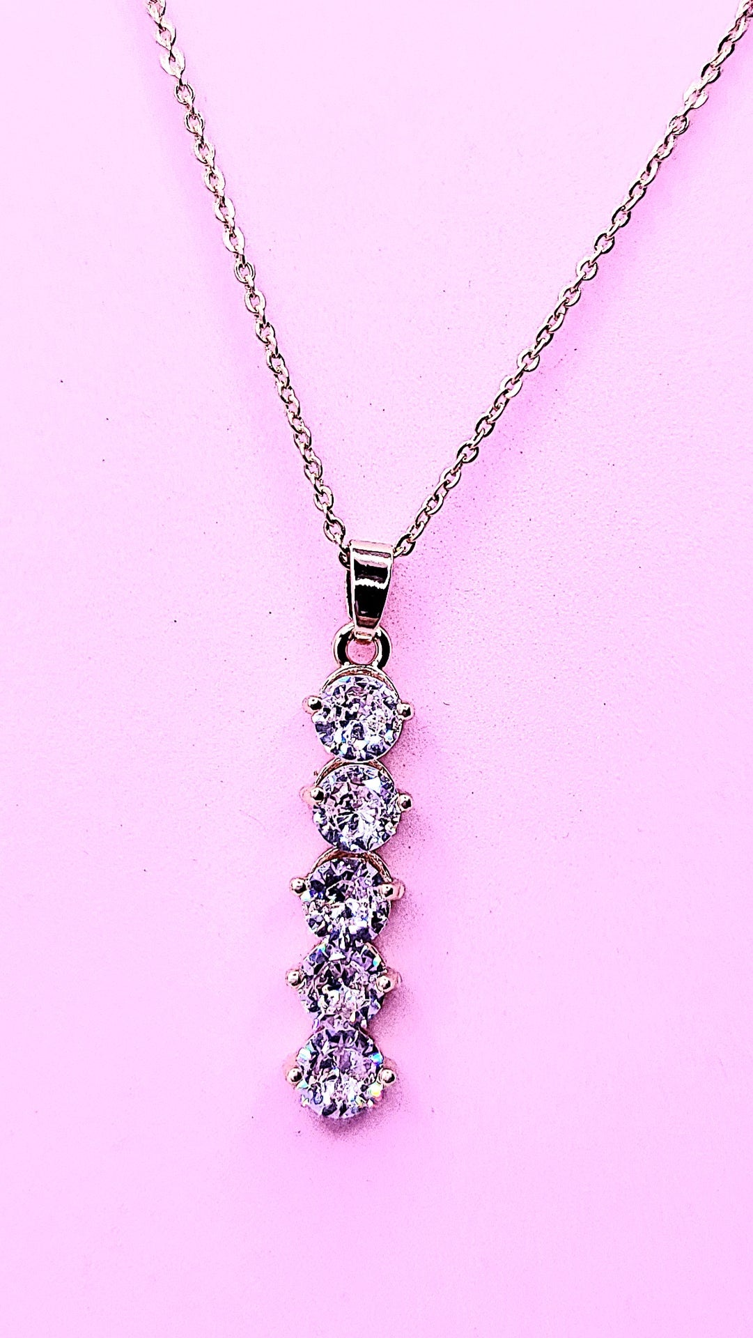 Oblong Drop Crystal Necklace