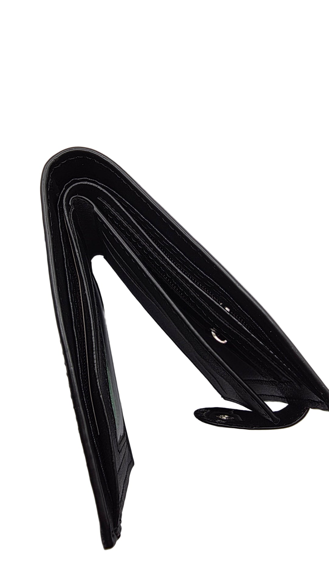 Black & Tan Leather Bifold Wallet With Gift Box