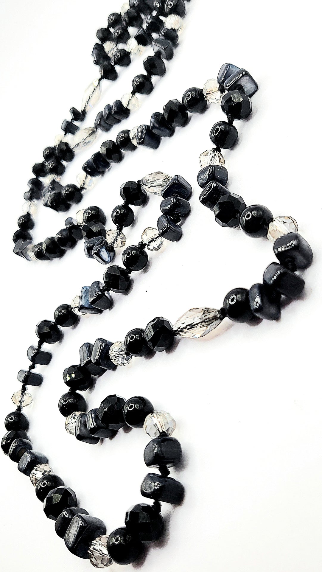 Resin Boho Long Natural Stone Beaded Necklace