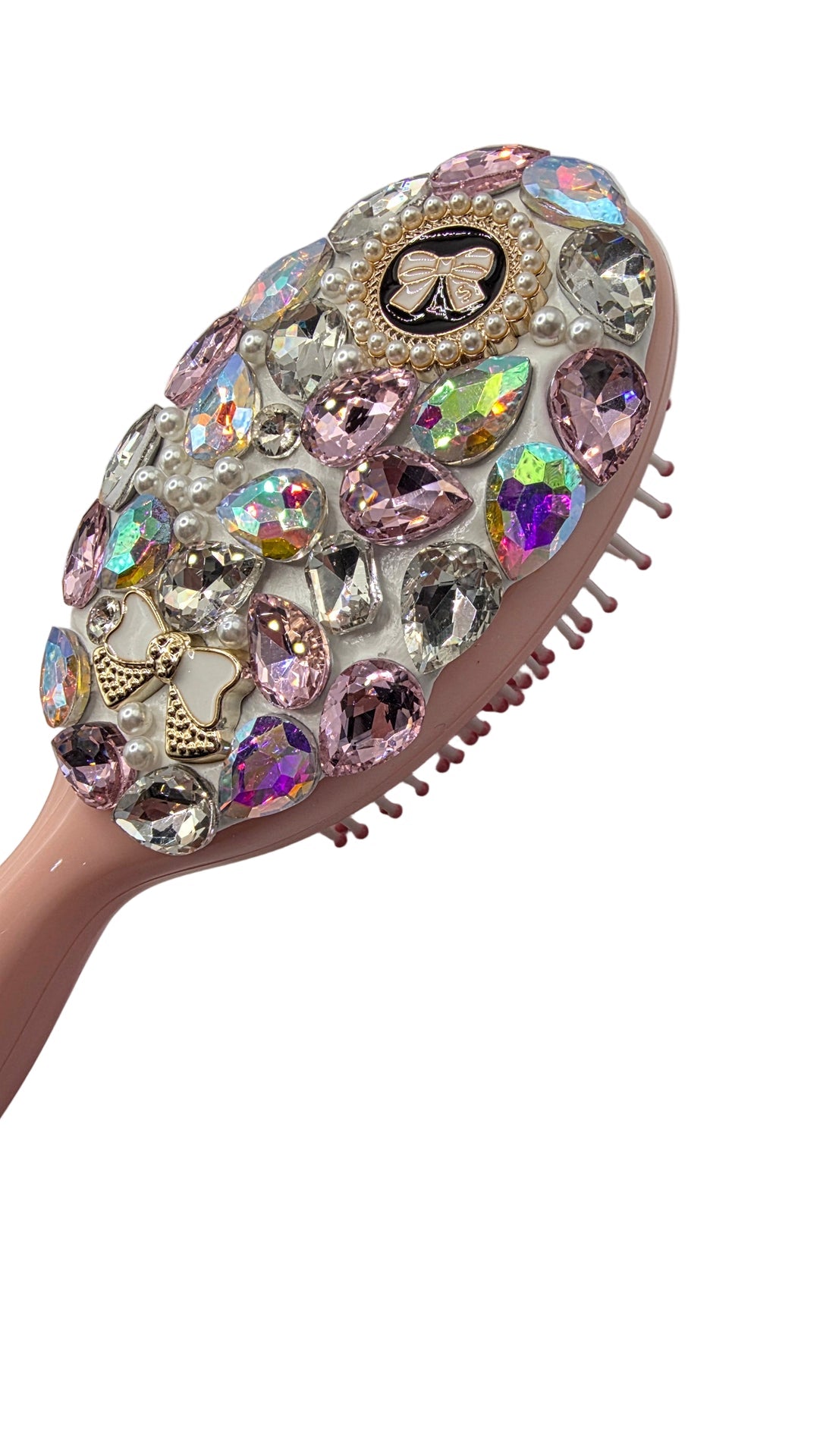 Jeweled Crystal Paddle Oval Hair Brush Massage Comb