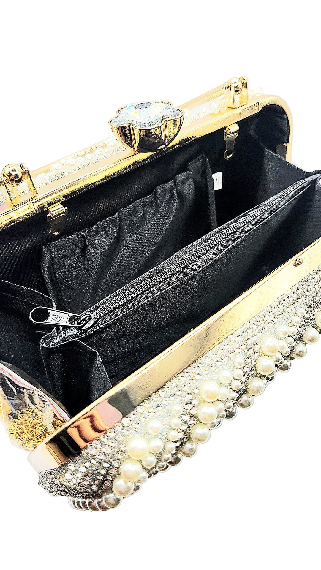 Jewelled Pearl & Crystal Clutch Bag