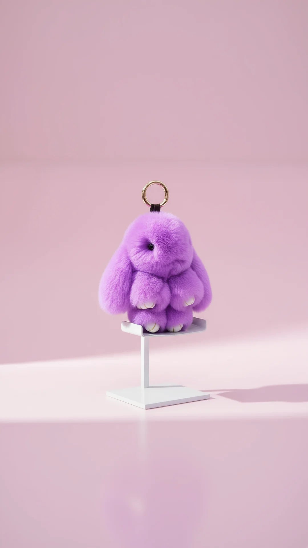 Fluffy Bunny Rabbit Key Ring & Bag Charm