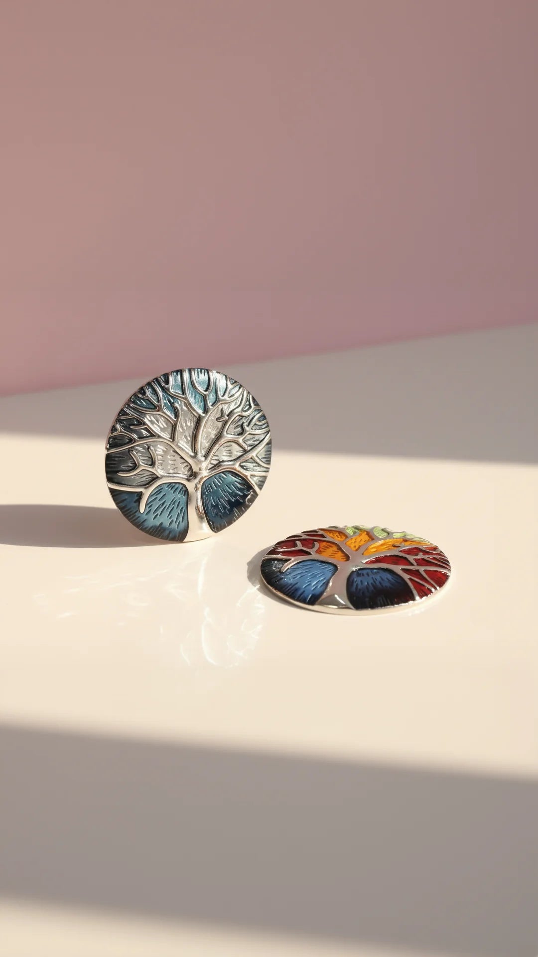 Tree Of Life Silver Stem Magnetic Brooch