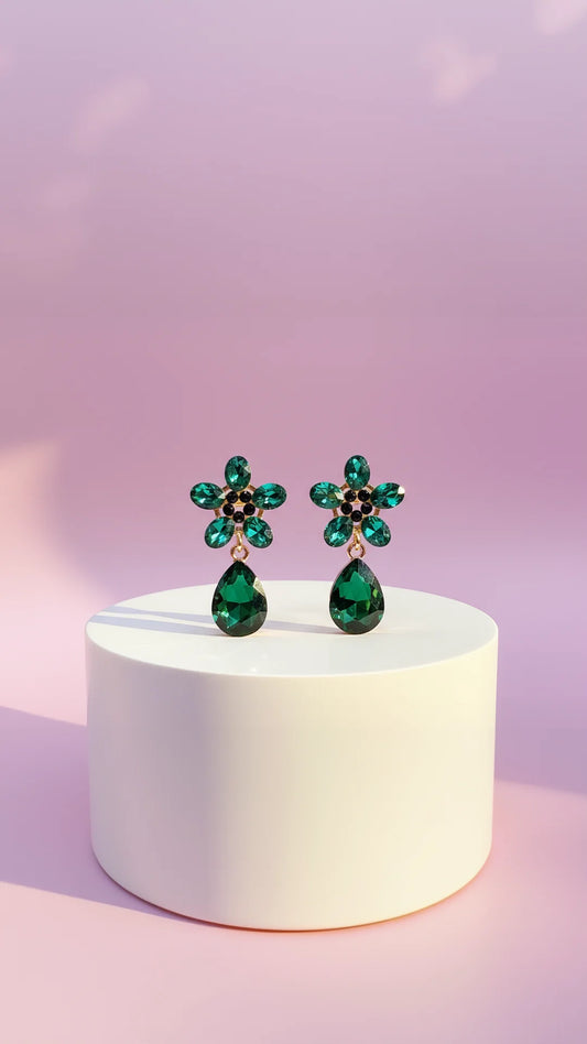 Flower Crystal Drop & Dangle Earrings