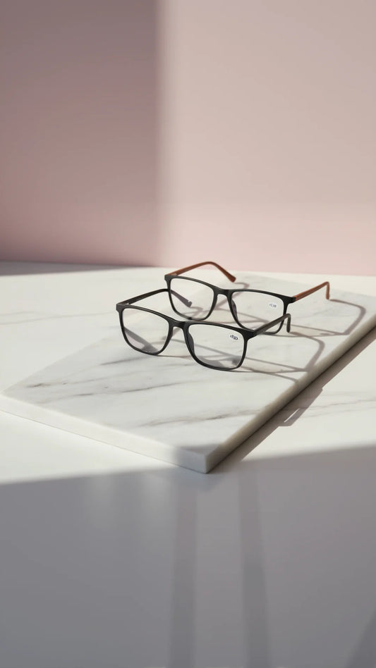 Rectangular Full Rim Unisex Matte Reading Glasses