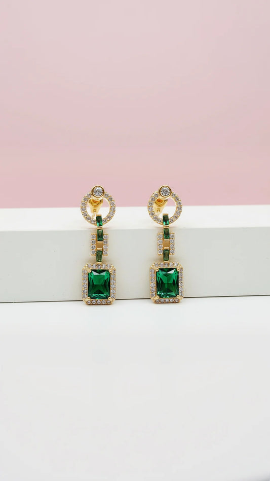 Rectangular Drop & Dangle Crystal Earrings